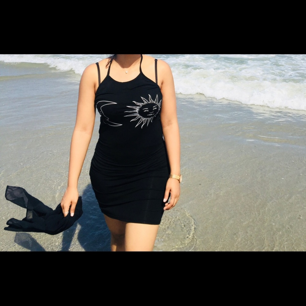 Black backless dress